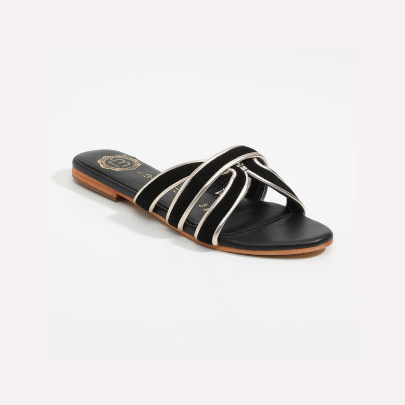 Les Bagatelles - Myrtice Sandals - Black + Gold