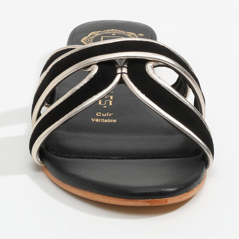 Les Bagatelles - Myrtice Sandals - Black + Gold