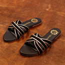Les Bagatelles - Myrtice Sandals - Black + Gold