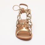 Sandalias planas Crescent en dorado oscuro