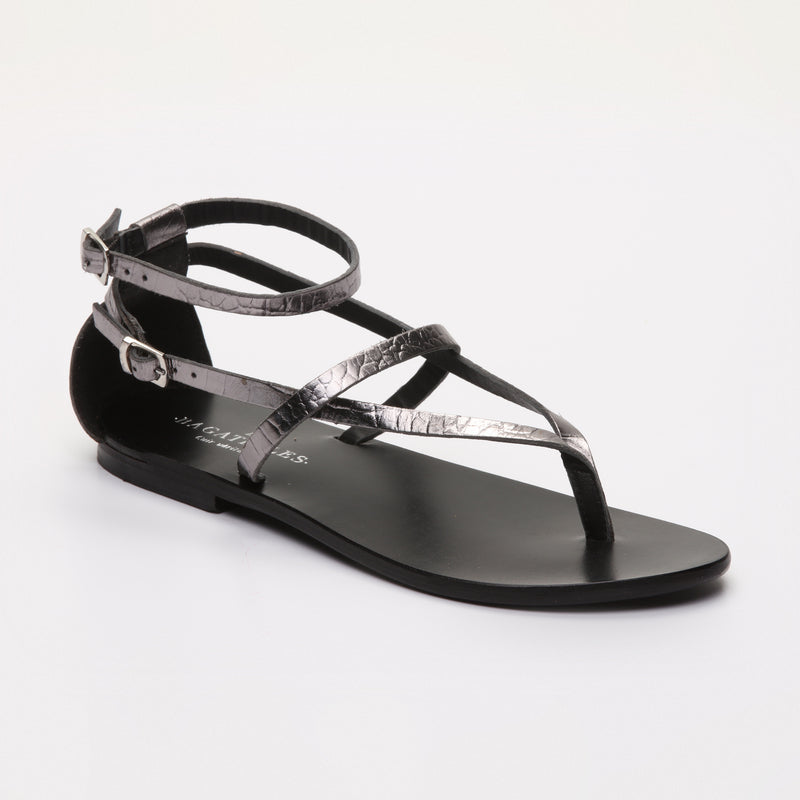 Les Bagatelles - Sandales Mosholu - Pewter Croco