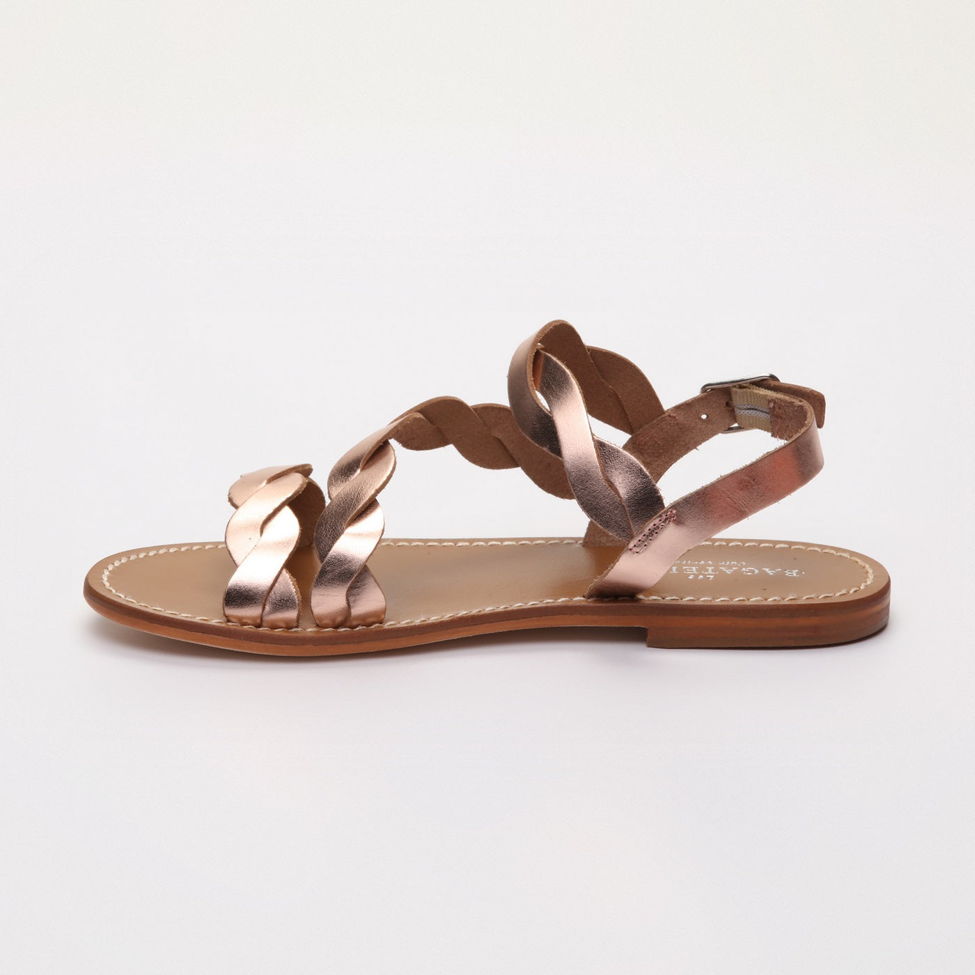 Sandalias planas Arianna en oro rosa