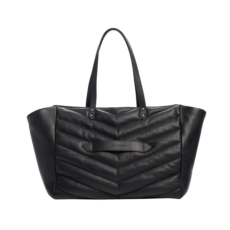 Belleville - Sac Cabas Noir Matelassé Shoulder & Hand Bags Marie Martens 