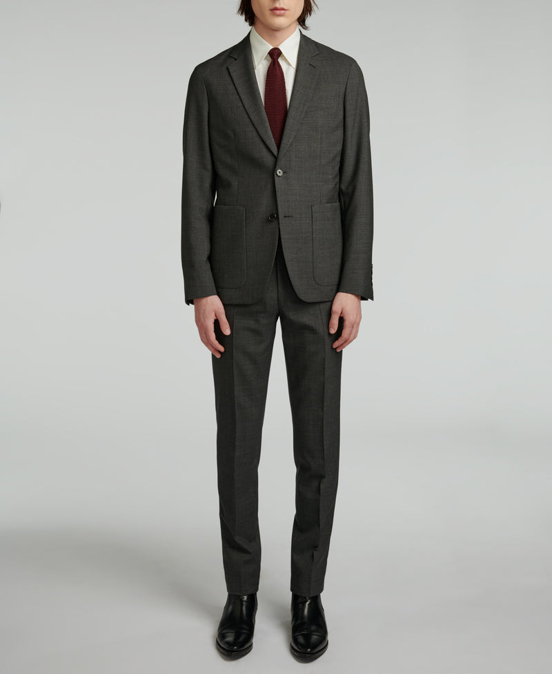 Fursac - 2 Piece Unlined Anthracite Houndstooth Micro Suit - Steel