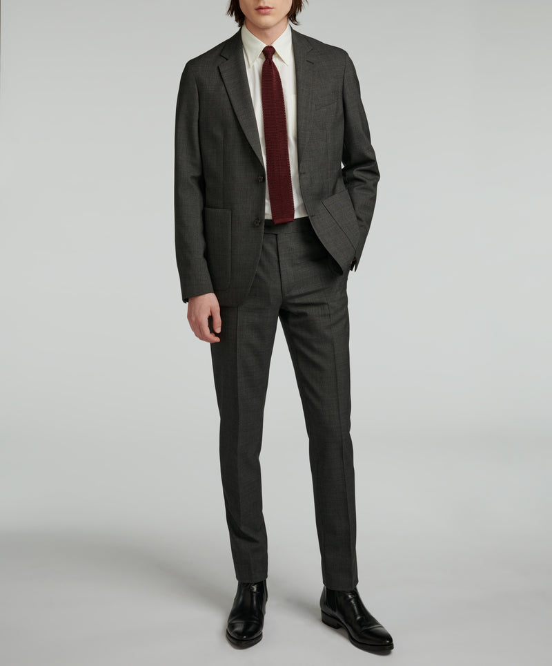 Fursac - 2 Piece Unlined Anthracite Houndstooth Micro Suit - Steel