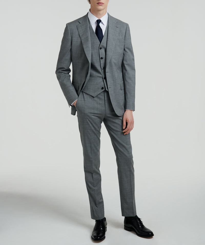 Fursac - 2 Piece Suit Fil À Fil Gris Clair - Medium Grey