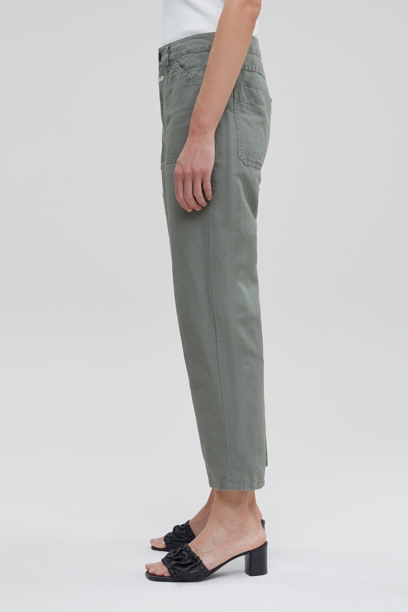 Closed - Pantalon Relaxed En Lin - Vert - Femme