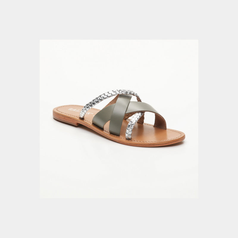 Calank - Mules Kineks - Khaki / Silver