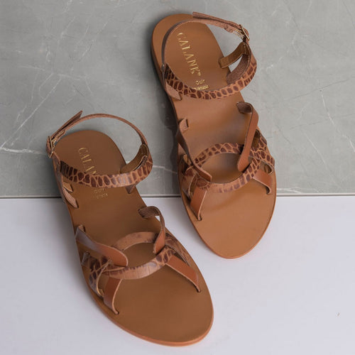 Calank - Sandales Essentielles Quinn - Tan / Tan Croco