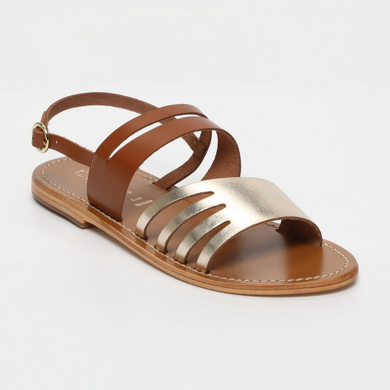 Calank - Sandales Tendances Abha - Camel Et Gold