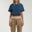 Tee-Shirt Crop Logo - Indigo - Femme