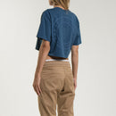 Tee-Shirt Crop Logo - Indigo - Femme
