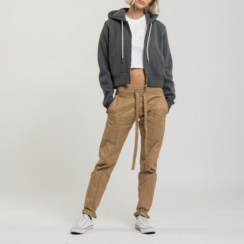 Sweat Crop Zip Up - Black Marl - Femme