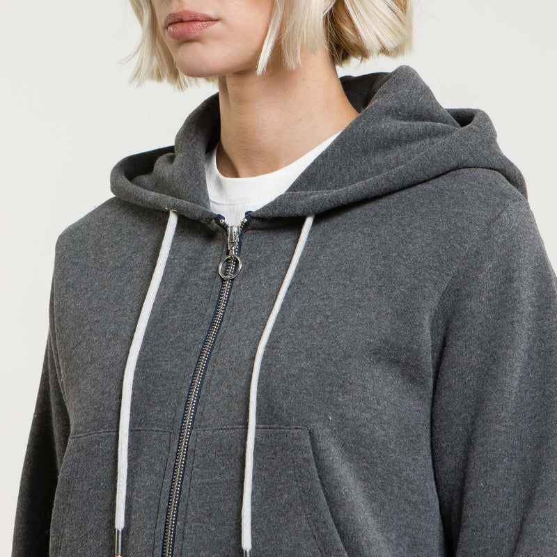 Sweat Crop Zip Up - Black Marl - Femme