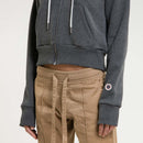 Sweat Crop Zip Up - Black Marl - Femme