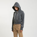 Sweat Crop Zip Up - Black Marl - Femme