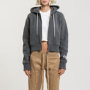 Sweat Crop Zip Up - Black Marl - Femme