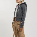 Sweat Crop Zip Up - Black Marl - Femme