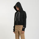 Sweat Crop Zip Up - Black - Femme