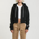 Sweat Crop Zip Up - Black - Femme