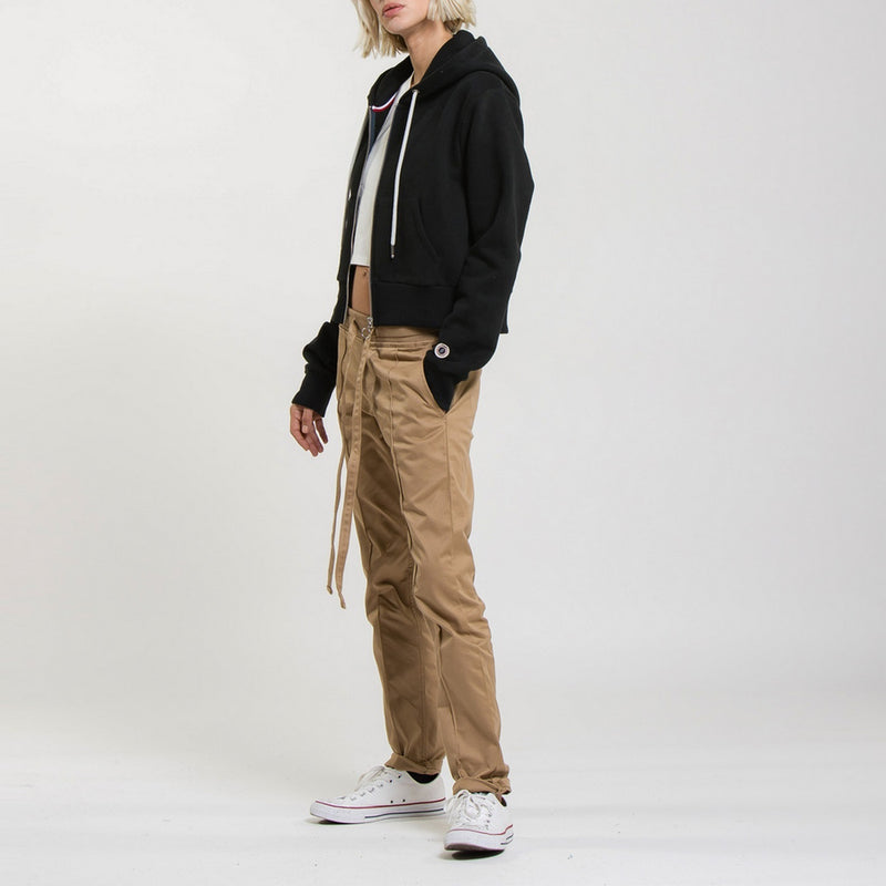 Sweat Crop Zip Up - Black - Femme