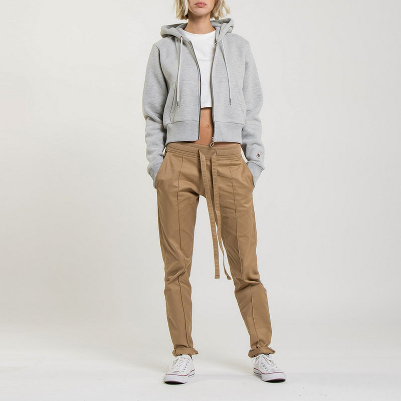 Sweat Crop Zip Up - Grey Marl - Femme