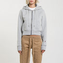 Sweat Crop Zip Up - Grey Marl - Femme