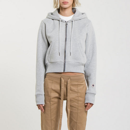 Sweat Crop Zip Up - Grey Marl - Femme