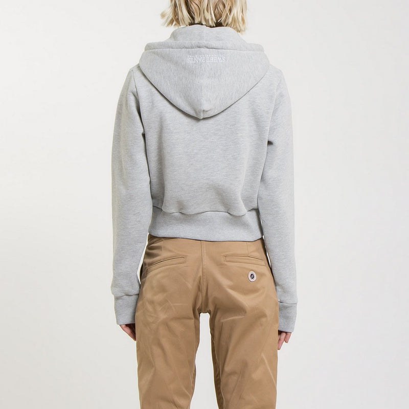 Sweat Crop Zip Up - Grey Marl - Femme