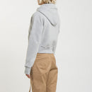 Sweat Crop Zip Up - Grey Marl - Femme