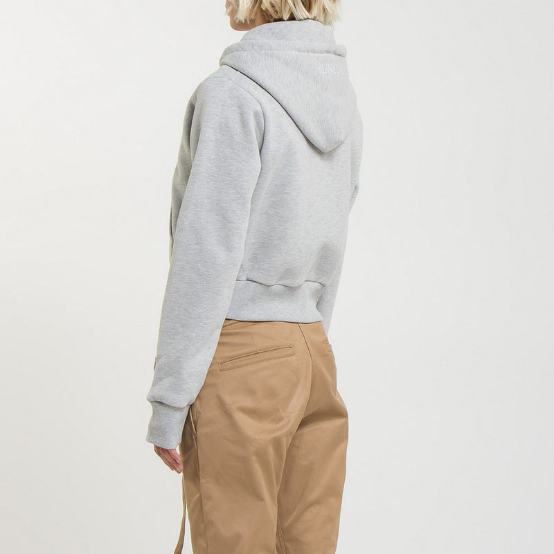 Sweat Crop Zip Up - Grey Marl - Femme