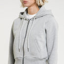 Sweat Crop Zip Up - Grey Marl - Femme