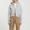 Sweat Crop Zip Up - Grey Marl - Femme