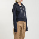 Sweat Crop Zip Up - Navy - Femme