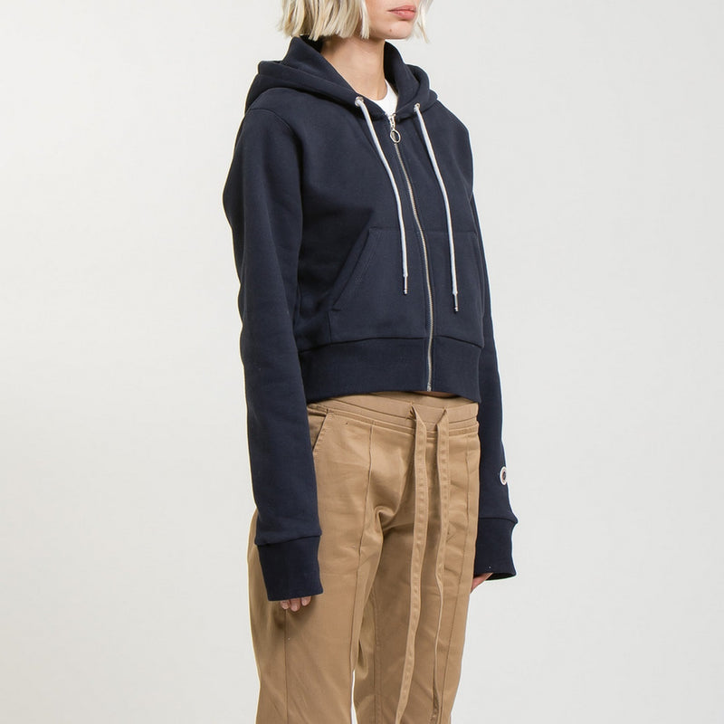 Sweat Crop Zip Up - Navy - Femme