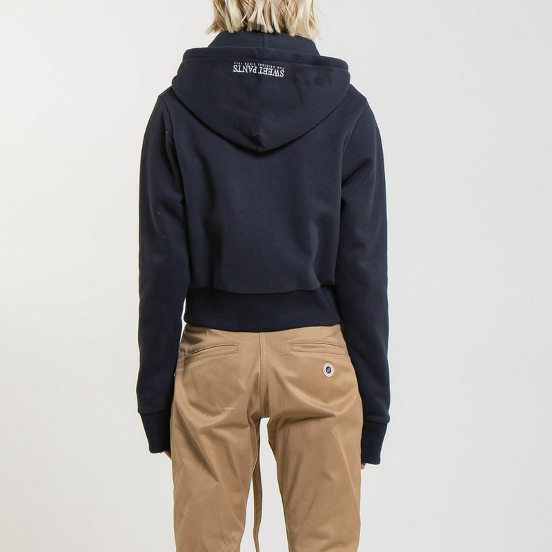 Sweat Crop Zip Up - Navy - Femme