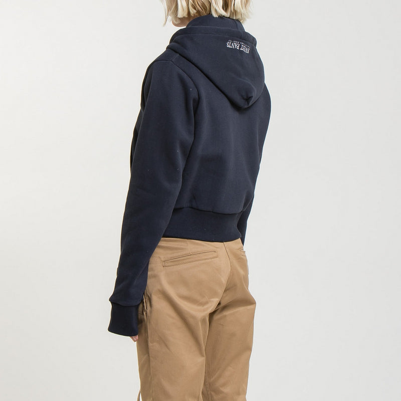 Sweat Crop Zip Up - Navy - Femme