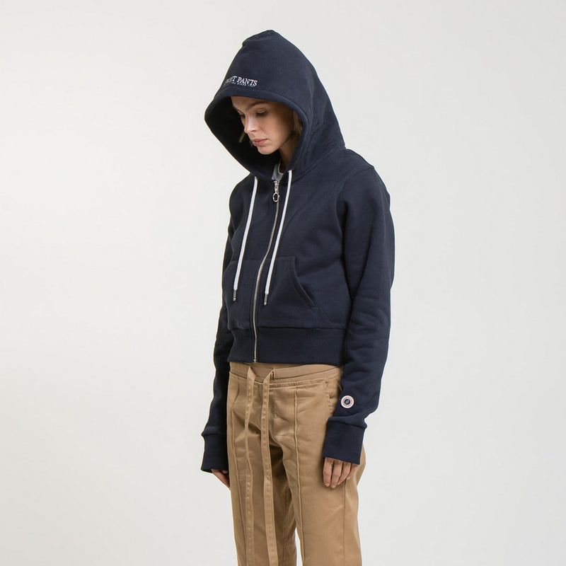 Sweat Crop Zip Up - Navy - Femme