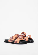 Claudie Pierlot - Andromede Bandana Open-toed Flat Shoes - Orange Pop