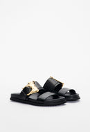 Claudie Pierlot - Aly Open-toed Flat Shoes - Black