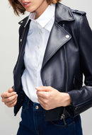 Claudie Pierlot - Coquillette Leather Jacket - Navy