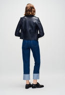 Claudie Pierlot - Coquillette Leather Jacket - Navy