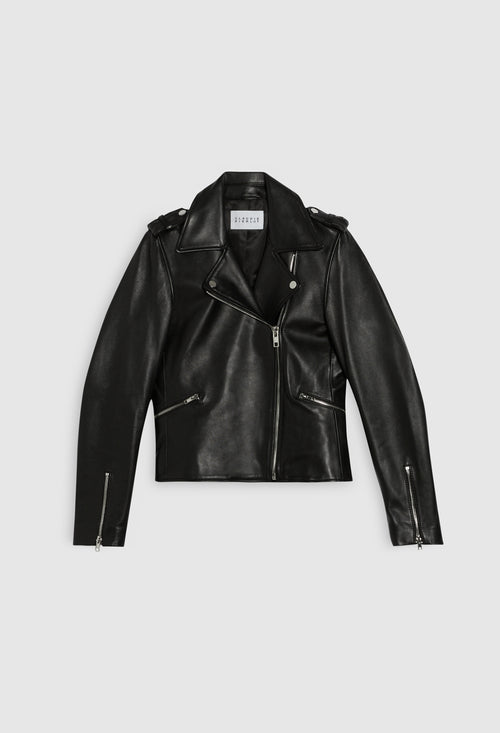 Claudie Pierlot - Blouson En Cuir Classic - Noir