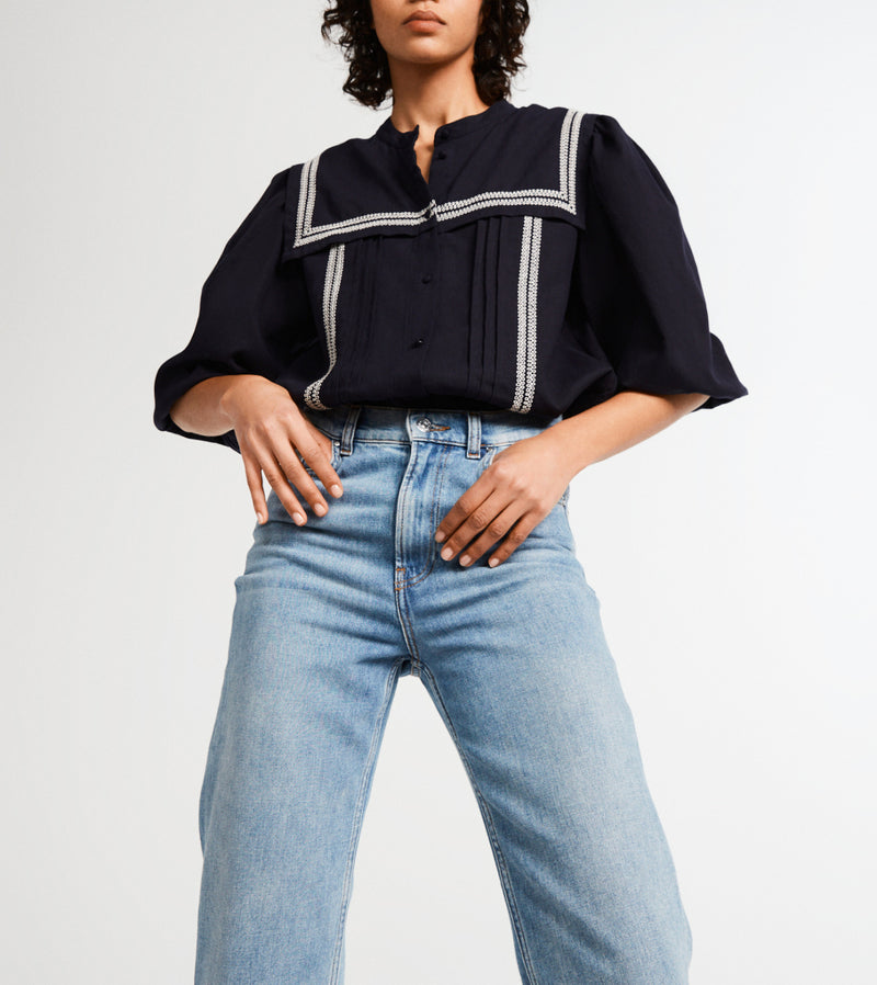 Claudie Pierlot - Blusa Cally - Azul marino