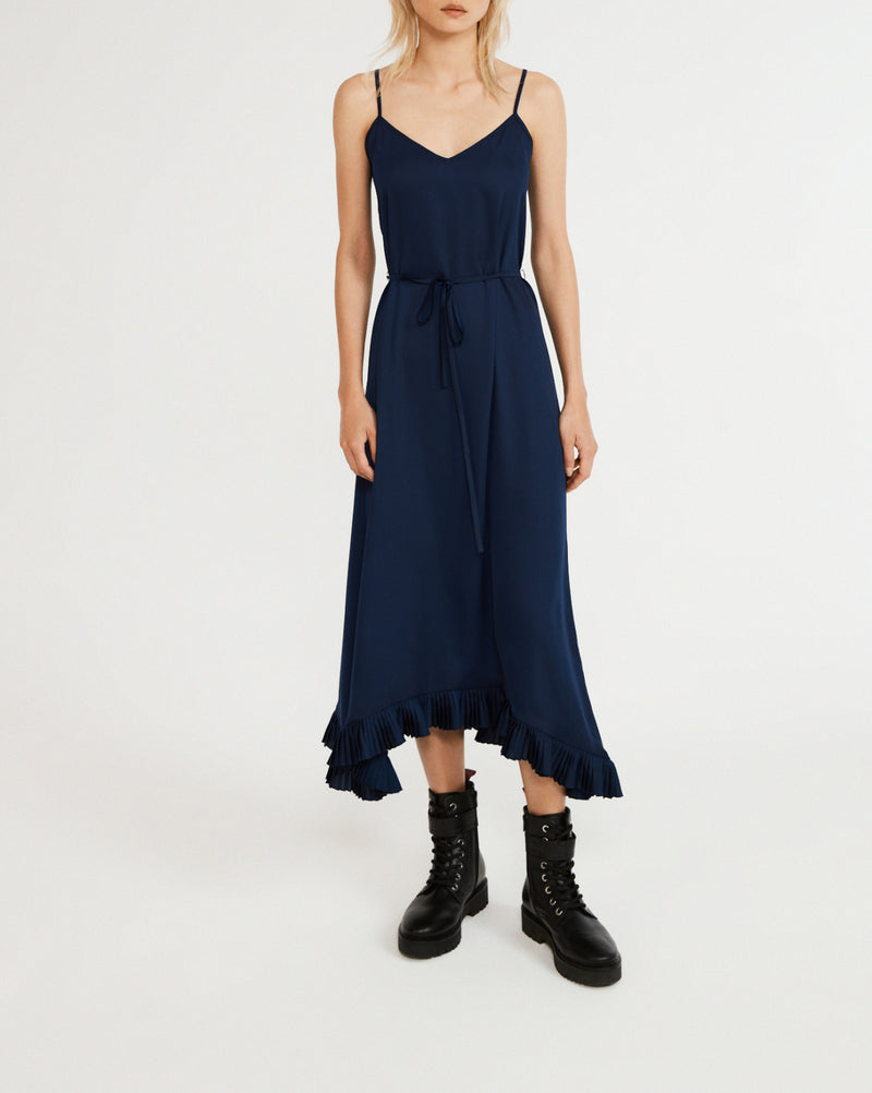 Claudie Pierlot - Vestido Roucas Maxi - Ultramarino