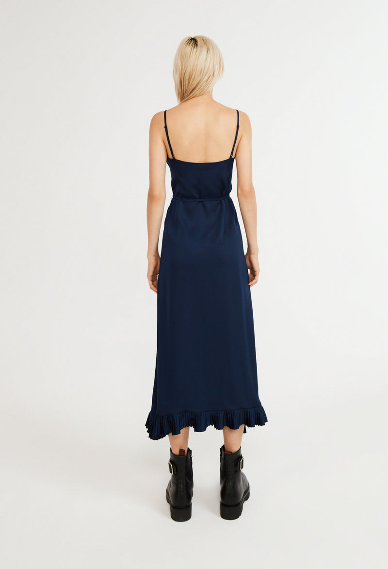 Claudie Pierlot - Vestido Roucas Maxi - Ultramarino