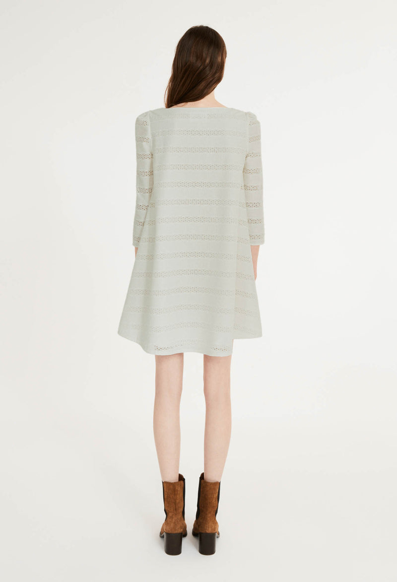 Claudie Pierlot - Vestido Bordado Rififi - Crudo