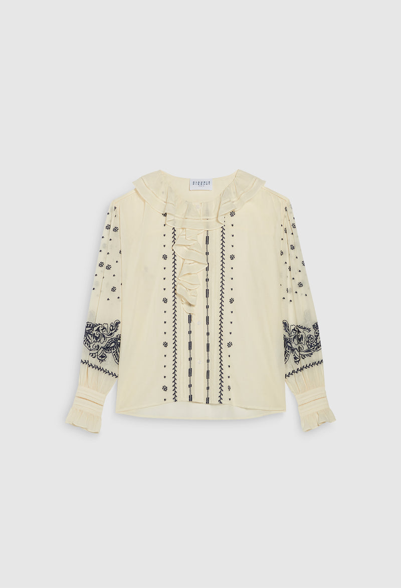 Claudie Pierlot - Blusa Bichetta - Marfil