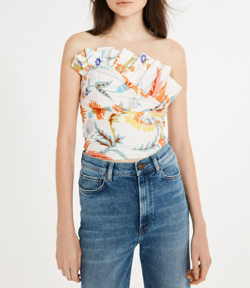 Balto Bustier Top - Print Clair