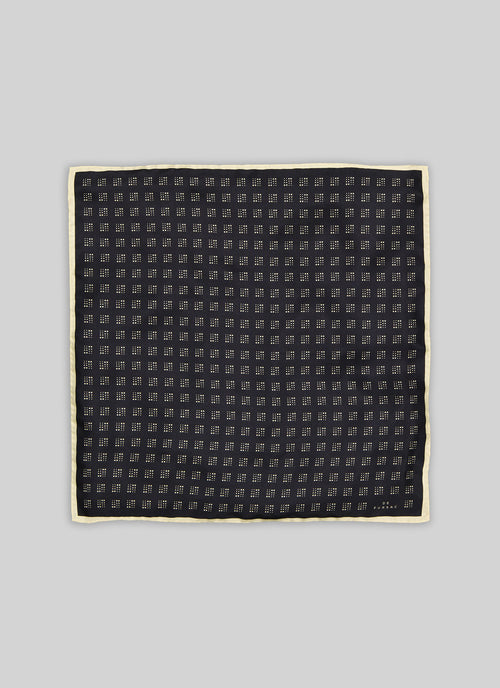 Fursac - Pochette En Soie À Imprimé - Noir - Homme